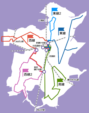 コミュニティバスの路線図