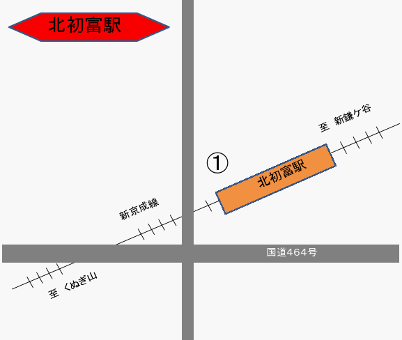 北初富駅駐輪場地図