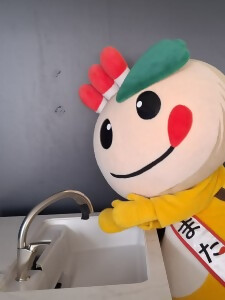 キッチンにいるかまたんの写真