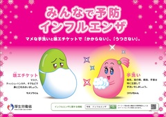 インフルエンザ予防のポスターの画像