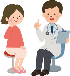 医者が患者を問診しているイラスト