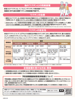 新型コロナワクチン定期接種リーフレット（裏面）