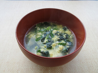 ひき肉入りかきたまスープの写真