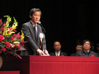 写真1　松戸市長の挨拶