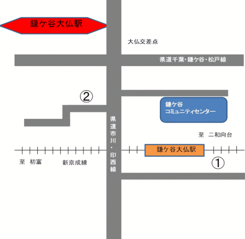 鎌ヶ谷大仏駅周辺駐輪場マップ(画像)
