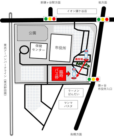 臨時バス停位置の地図(画像)