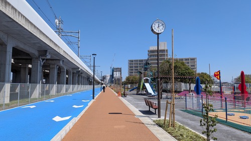 北初富間の新しい道路・公園エリアの写真