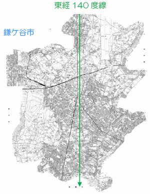 東経140度線鎌ケ谷市地図