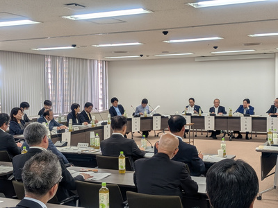懇談会の様子（左中央が芝田市長）（写真）