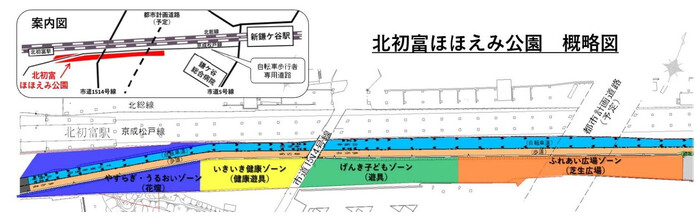 北初富ほほえみ公園の概略図