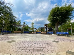 市制記念公園の水遊び場の写真